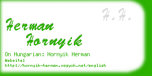 herman hornyik business card